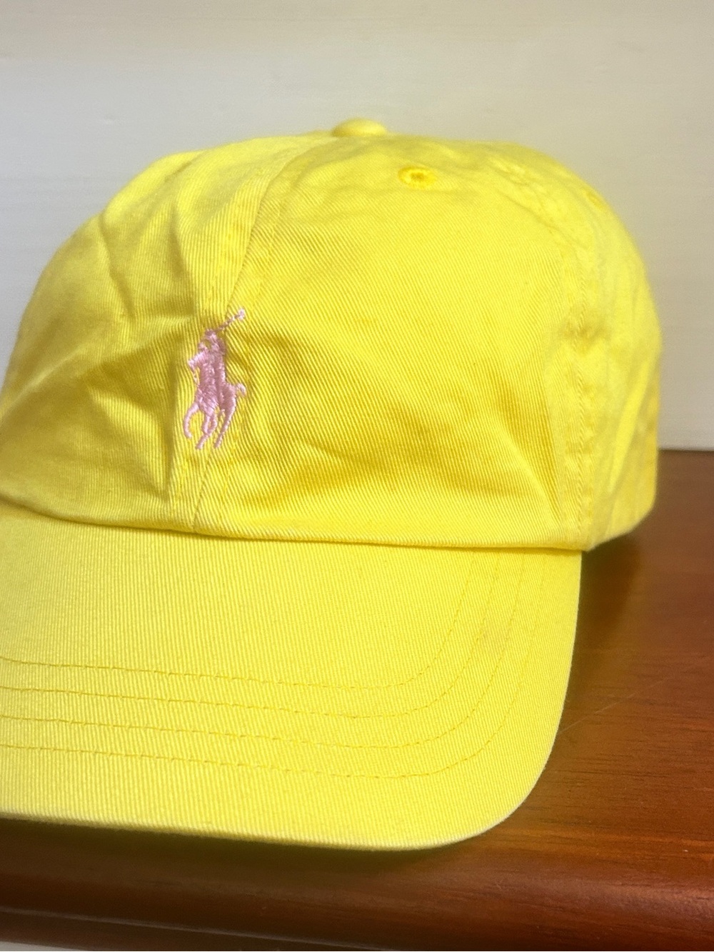 Ralph Lauren Bright Yellow Cap with Pink Polo Pony